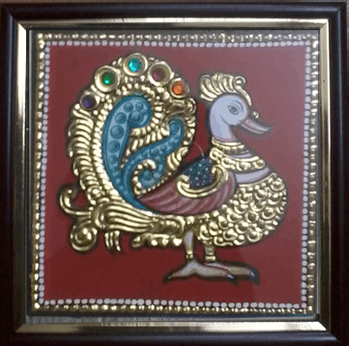 Peacock Tanjore Painting Gift