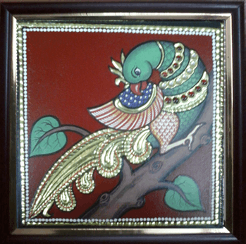 Parrot Tanjore Painting Gift