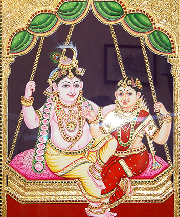 Radha Krishna Tanjore Painting