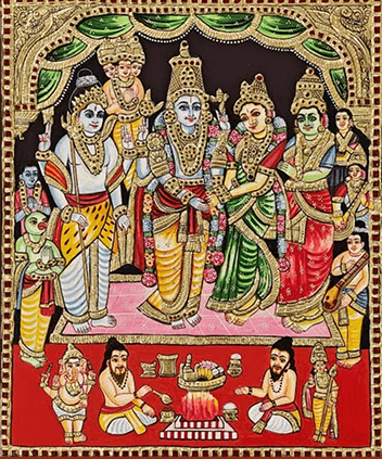 Srinivasa Kalyanam Tanjore Painting