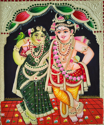 Radha Krishna Tanjore Painting